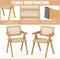 Costway Set of 2/4 Rattan Accent Chairs Mid Century Dining Armchair Bamboo Frame Kitchen Natural